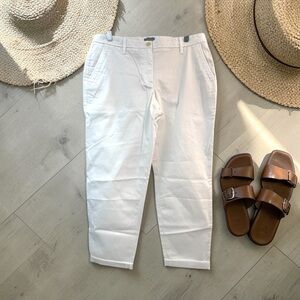 Talbot’s Women’s Relaxed Chino Pants Ankle Length White Cotton Blend Sz 8 NWT